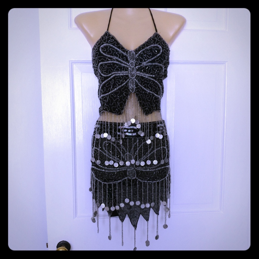 Belly Dancing Costume Coin Fringe